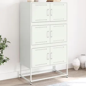 vidaXL Buffet rose 68,5x38,5x123,5 cm acier pas cher