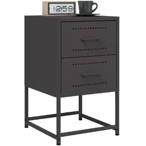 Comparateur de prix : vidaXL Tables de chevet 2 pcs noir 36x39x60,5 cm acier