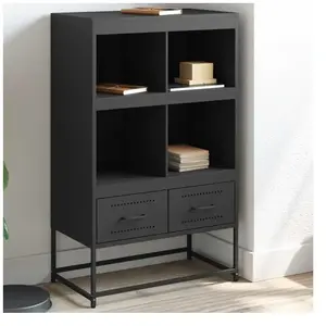 Vidaxl - Buffet haut noir 68,5x39x111,5 cm acier laminé à froid Black pas cher