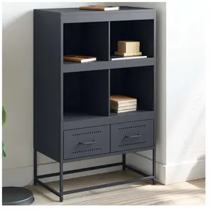 Buffet haut anthracite 68,5x39x111,5 cm acier laminé à froid vidaXL pas cher