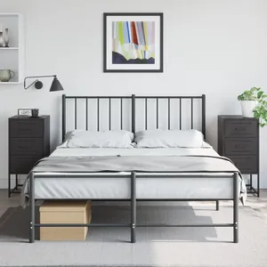vidaXL Tables de chevet 2 pcs noir 36x39x78 cm acier pas cher