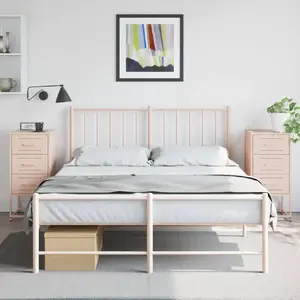 vidaXL Tables de chevet 2 pcs rose 36x39x78 cm acier pas cher