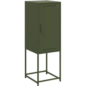 vidaXL Buffet vert olive 36x39x107 cm acier pas cher