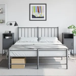 vidaXL Tables de chevet 2 pcs anthracite 36x39x78 cm acier pas cher