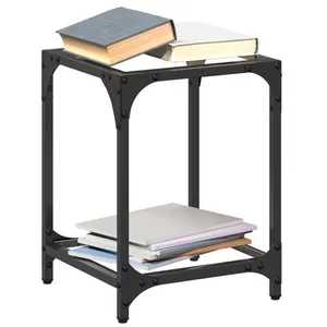 Comparateur de prix : vidaXL Tables basses avec dessus en verre transparent 2 pcs acier
