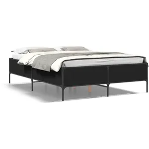 vidaXL Vidaxl Cadre De Lit Sans Matelas Noir 160x200 Cm pas cher