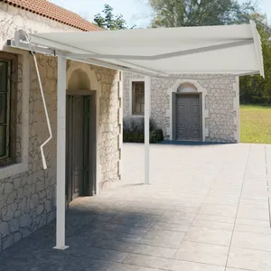 vidaXL Ensemble à manger de jardin 9pcs bois d'acacia solide textilène pas cher