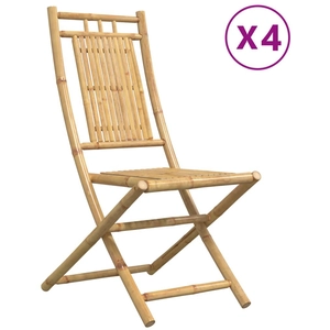 vidaXL Chaises pliables de jardin lot de 4 46x66x99 cm bambou pas cher