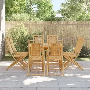 Comparateur de prix : vidaXL Chaises pliables de jardin lot de 8 46x66x99 cm bambou
