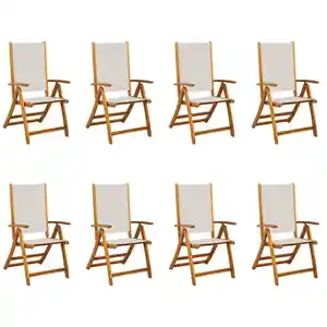 Comparateur de prix : vidaXL Chaises pliables de jardin lot de 8 bois d'acacia et textilène