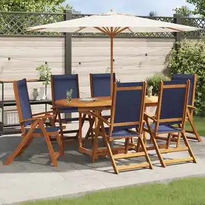 vidaXL Chaises pliables de jardin lot de 6 bois d'acacia et textilène pas cher