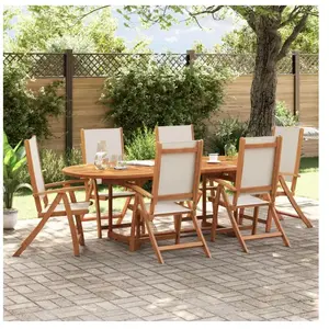 vidaXL Chaises pliables de jardin lot de 6 bois d'acacia et textilène pas cher