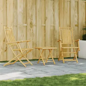 vidaXL Ensemble de bistro 3 pcs bambou pas cher