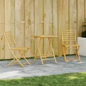 vidaXL Ensemble de bistro 3 pcs bambou pas cher