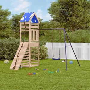 vidaXL Aire de jeux d'extérieur bois de pin massif pas cher