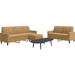 vidaXL Ensemble de canapés 3 pcs avec coussins Marron Velours