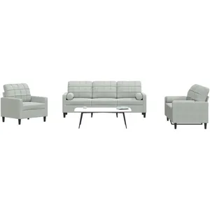vidaXL Ensemble de canapés 3 pcs et coussins et traversins velours pas cher