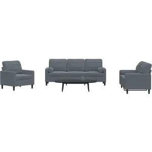 vidaXL Ensemble de canapés 3 pcs avec coussins et traversins velours pas cher
