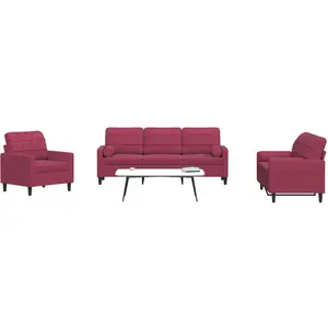 vidaXL Ensemble de canapés 3 pcs avec coussins et traversins velours pas cher