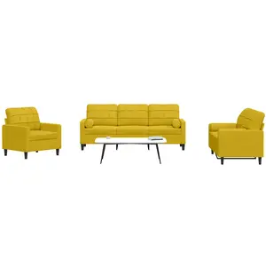 vidaXL Ensemble de canapés 3 pcs avec coussins et traversins velours pas cher