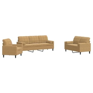 vidaXL Ensemble de canapés 3 pcs avec coussins et traversins velours pas cher