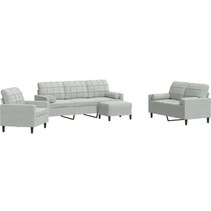 vidaXL Ensemble de canapés 4 pcs et coussins et traversins velours pas cher