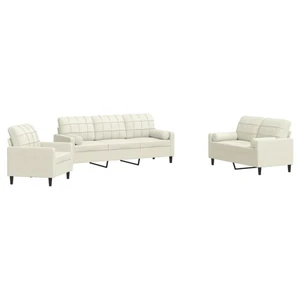 vidaXL Ensemble de canapés 3 pcs avec coussins et traversins velours pas cher