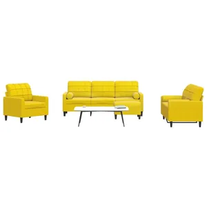 vidaXL Ensemble de canapés 4 pcs avec coussins et traversins velours pas cher