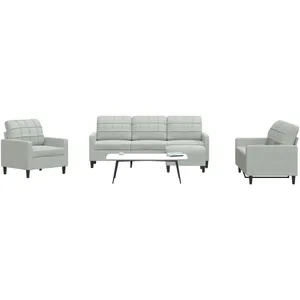 vidaXL Ensemble de canapés 4 pcs avec coussins Gris clair Velours pas cher