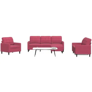 vidaXL Ensemble de canapés 4 pcs avec coussins Rouge bordeaux Velours pas cher