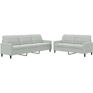 vidaXL Ensemble de canapés 3 pcs et coussins et traversins velours pas cher