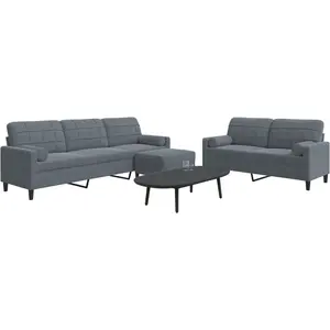 vidaXL Ensemble de canapés 3 pcs avec coussins et traversins velours pas cher