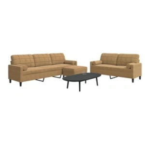 vidaXL Ensemble de canapés 3 pcs avec coussins et traversins velours pas cher