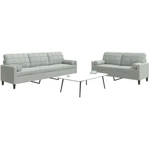 vidaXL Ensemble de canapés 2 pcs et coussins et traversins velours pas cher