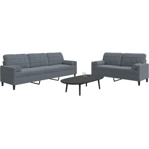 vidaXL Ensemble de canapés 2 pcs avec coussins et traversins velours pas cher