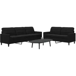 vidaXL Ensemble de canapés 2 pcs avec coussins Noir Velours pas cher