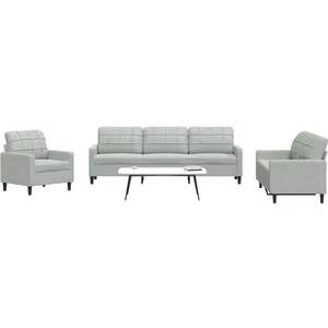 Comparateur de prix : vidaXL Ensemble de canapés 4 pcs avec coussins Gris clair Velours