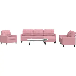 Comparateur de prix : vidaXL Ensemble de canapés 4 pcs avec coussins Rose Velours