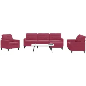 vidaXL Ensemble de canapés 4 pcs avec coussins Rouge bordeaux Velours pas cher