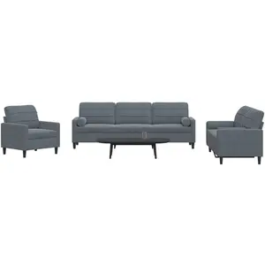 vidaXL Ensemble de canapés 3 pcs avec coussins et traversins velours