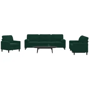 vidaXL Ensemble de canapés 3 pcs avec coussins et traversins velours pas cher