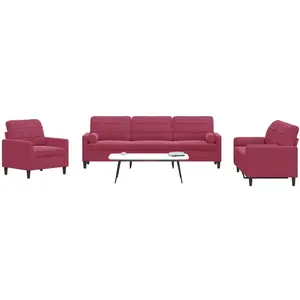 vidaXL Ensemble de canapés 3 pcs avec coussins et traversins velours pas cher