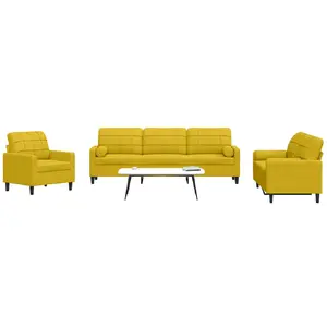 vidaXL Ensemble de canapés 3 pcs avec coussins et traversins velours pas cher