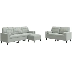 vidaXL Ensemble de canapés 3 pcs et coussins et traversins velours pas cher
