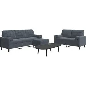 vidaXL Ensemble de canapés 3 pcs avec coussins et traversins velours pas cher