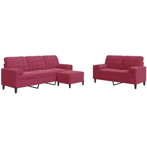 vidaXL Ensemble de canapés 3 pcs avec coussins et traversins velours pas cher