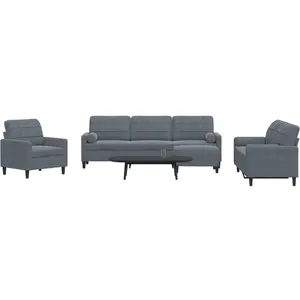 vidaXL Ensemble de canapés 4 pcs avec coussins et traversins velours pas cher