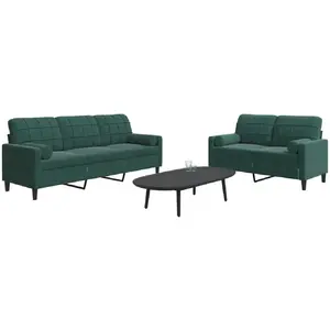 vidaXL Ensemble de canapés 2 pcs avec coussins et traversins velours pas cher