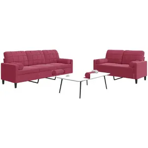 vidaXL Ensemble de canapés 2 pcs avec coussins et traversins velours pas cher