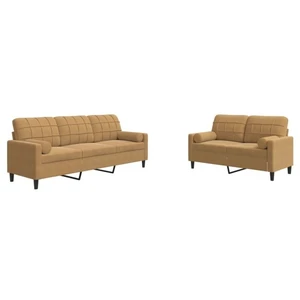 vidaXL Ensemble de canapés 2 pcs avec coussins et traversins velours pas cher